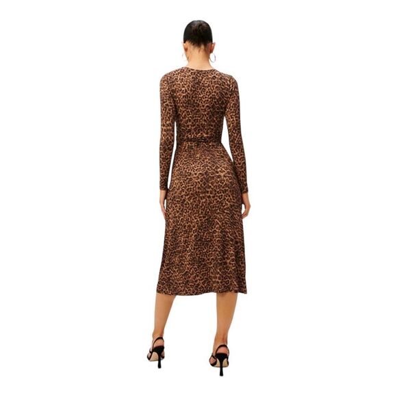 NWT Good American DayNight Wrap Dress in Sepia Leopard size 1 (small) - Picture 5 of 9